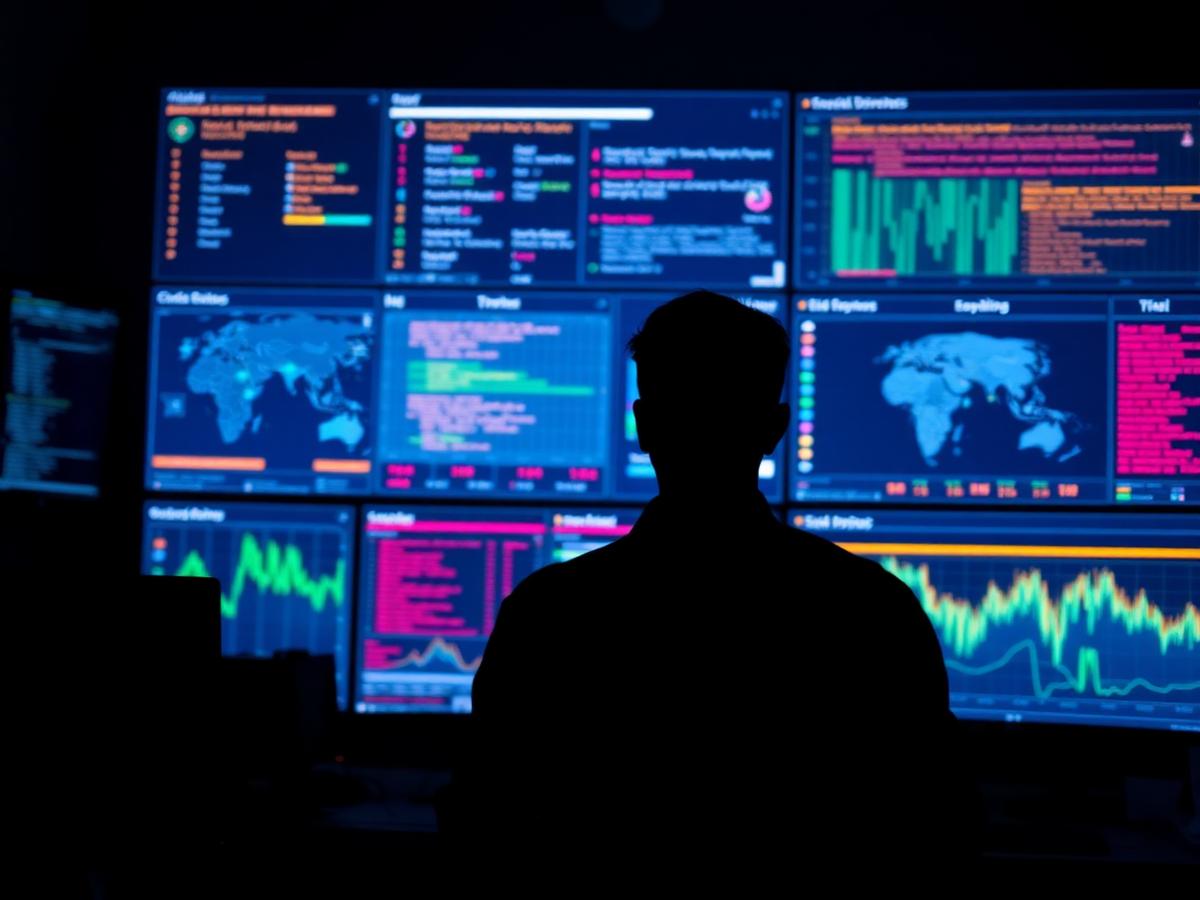 Security analyst watching threat detection dashboards